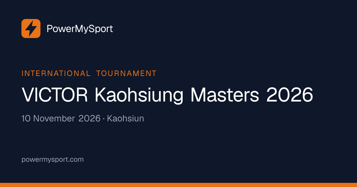 VICTOR Kaohsiung Masters 2026 | Badminton Tournament | 10 Nov 2026 ...